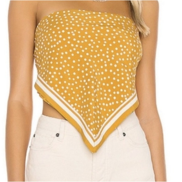 Cleobella Accessories - Cleobella Mustard Yellow Polka Dot Large Scarf